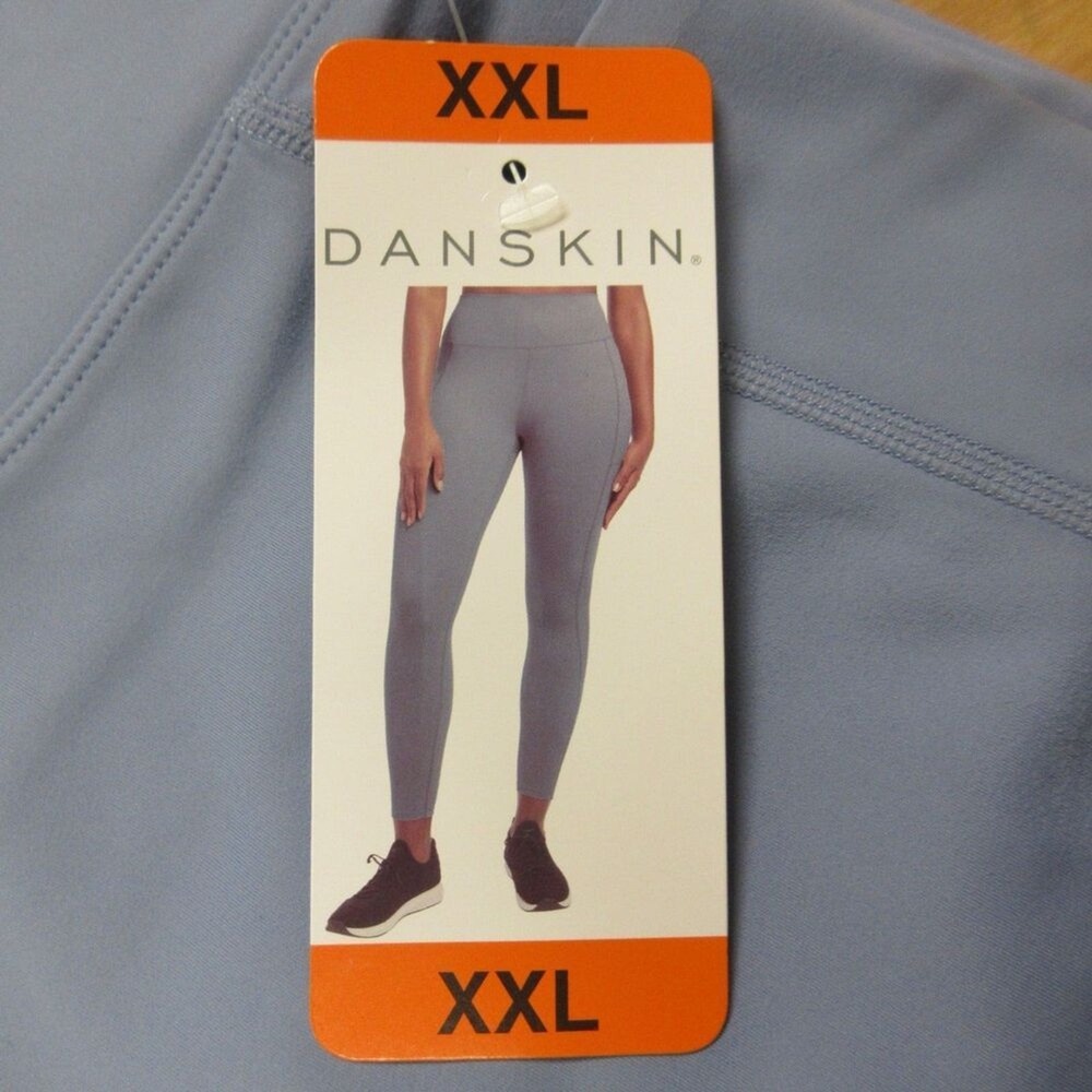 DANSKIN High Waist Tights Leggings XXL 18 High Rise Infinity Blue Purple 2XL NWT